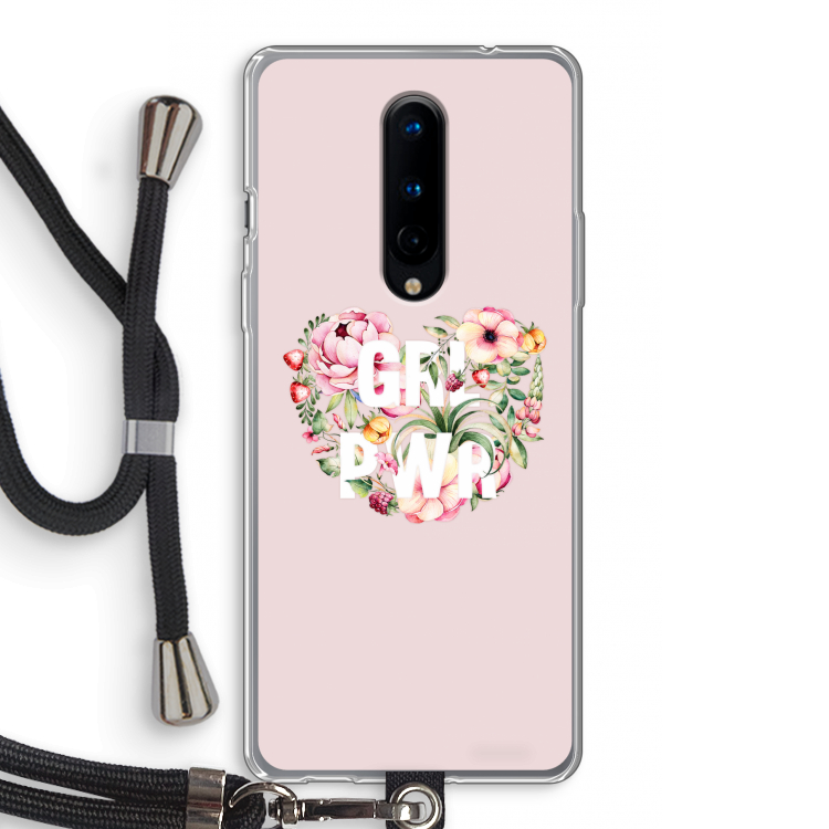 GRL PWR Flower: OnePlus 8 Transparant Hoesje met koord
