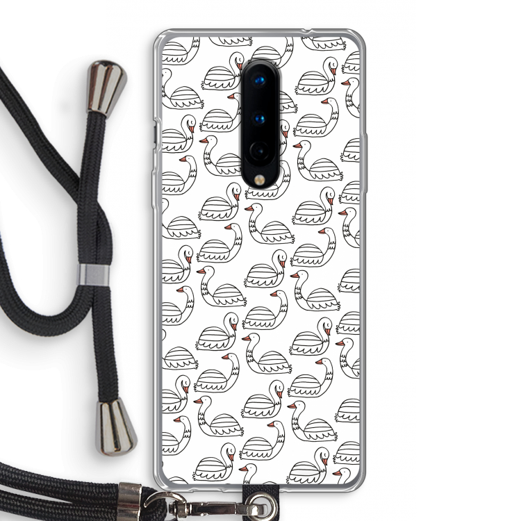 Zwanen: OnePlus 8 Transparant Hoesje met koord
