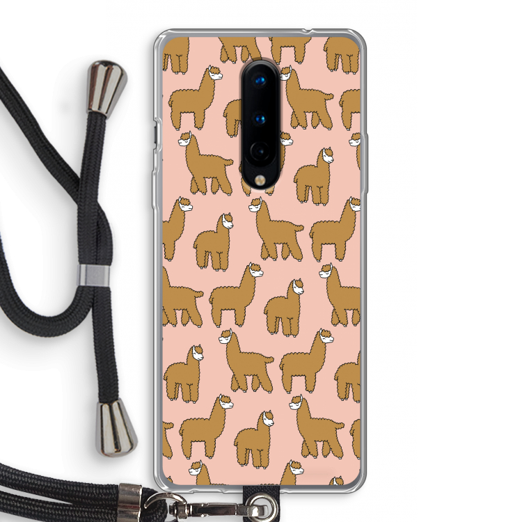 Alpacas: OnePlus 8 Transparant Hoesje met koord