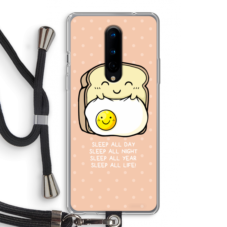 Sleep All Day: OnePlus 8 Transparant Hoesje met koord