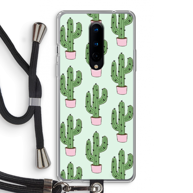 Cactus Lover: OnePlus 8 Transparant Hoesje met koord