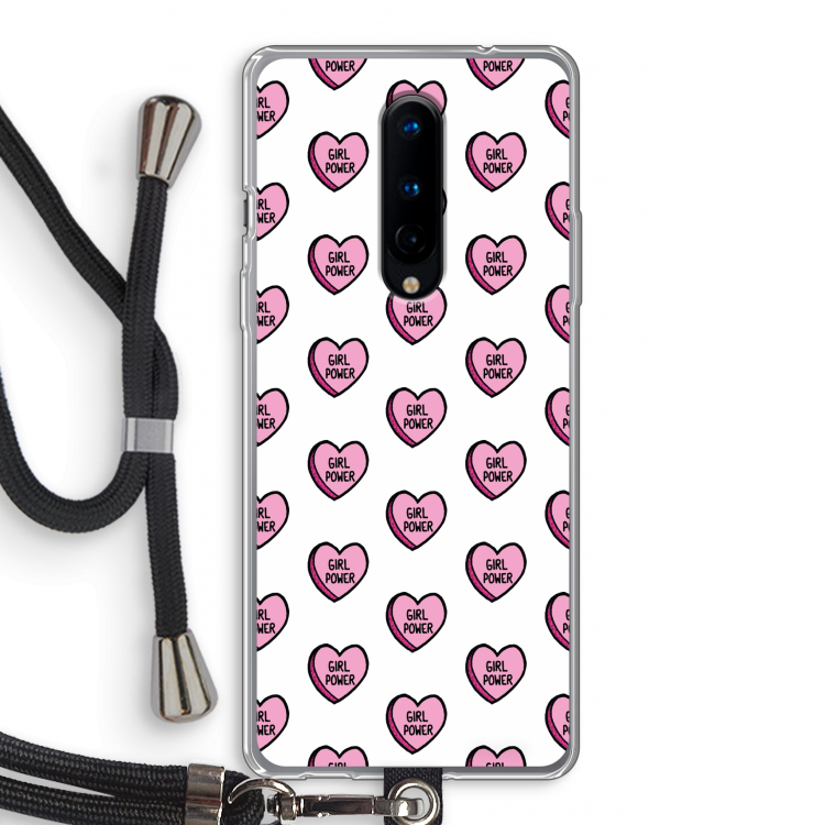 GIRL POWER: OnePlus 8 Transparant Hoesje met koord