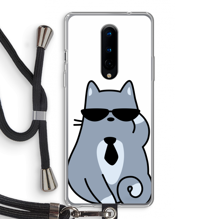 Cool cat: OnePlus 8 Transparant Hoesje met koord