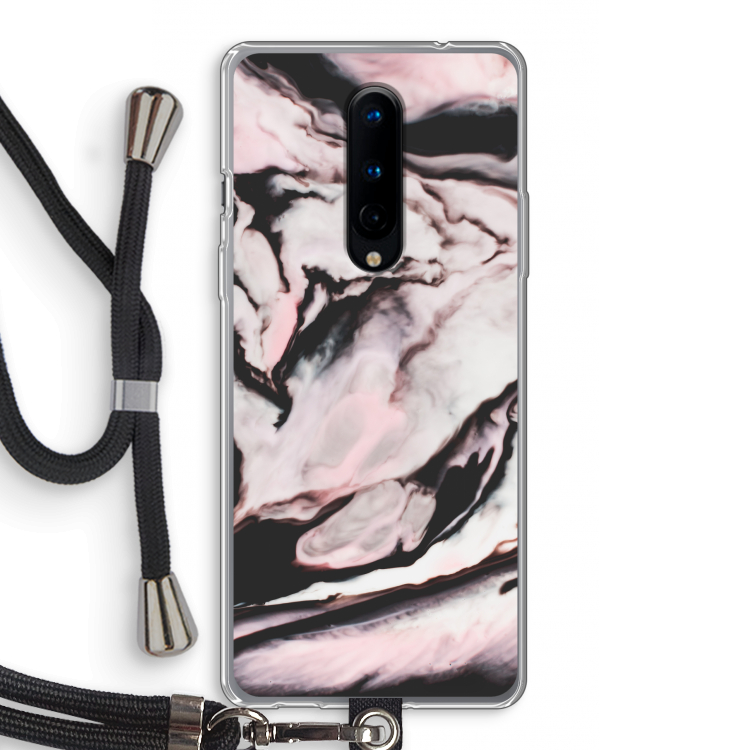 Roze stroom: OnePlus 8 Transparant Hoesje met koord