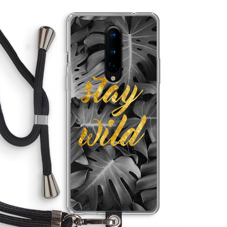 Stay wild: OnePlus 8 Transparant Hoesje met koord