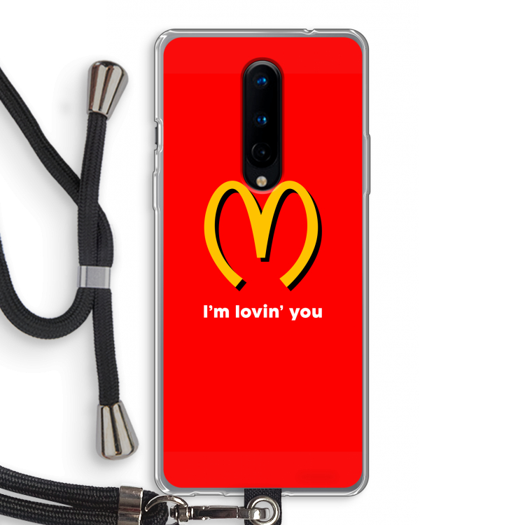 I'm lovin' you: OnePlus 8 Transparant Hoesje met koord