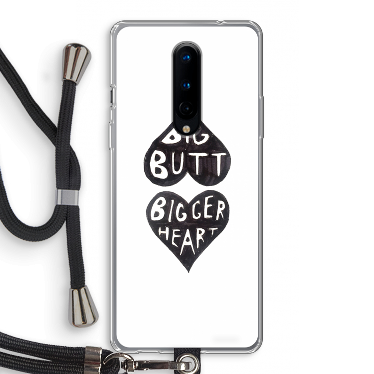 Big butt bigger heart: OnePlus 8 Transparant Hoesje met koord