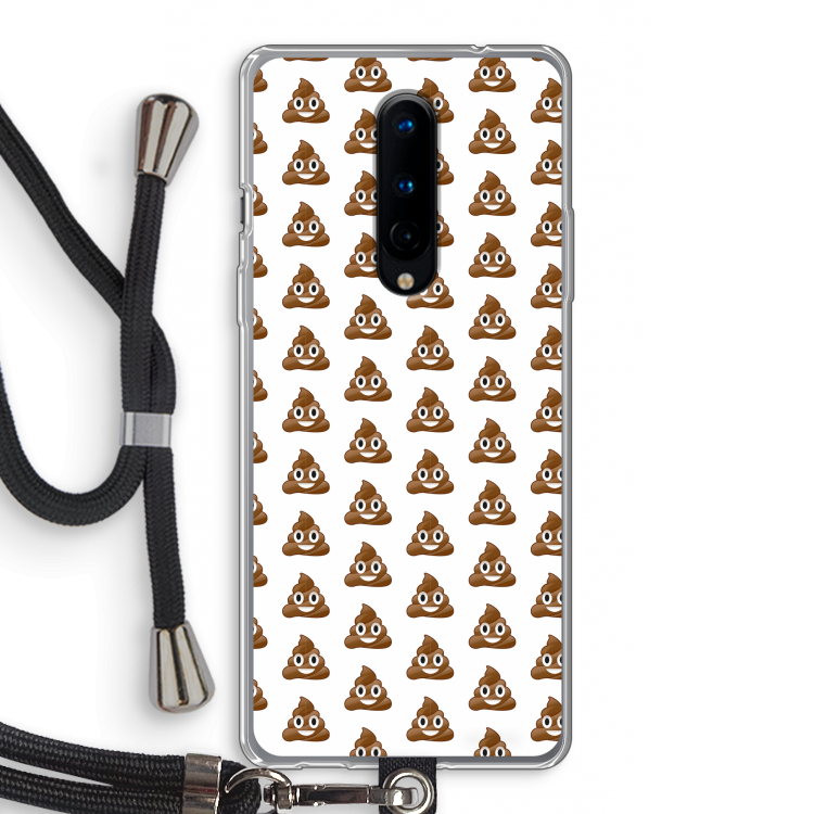 Poop emoji: OnePlus 8 Transparant Hoesje met koord