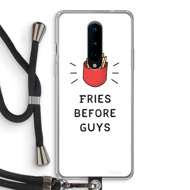 Fries before guys: OnePlus 8 Transparant Hoesje met koord