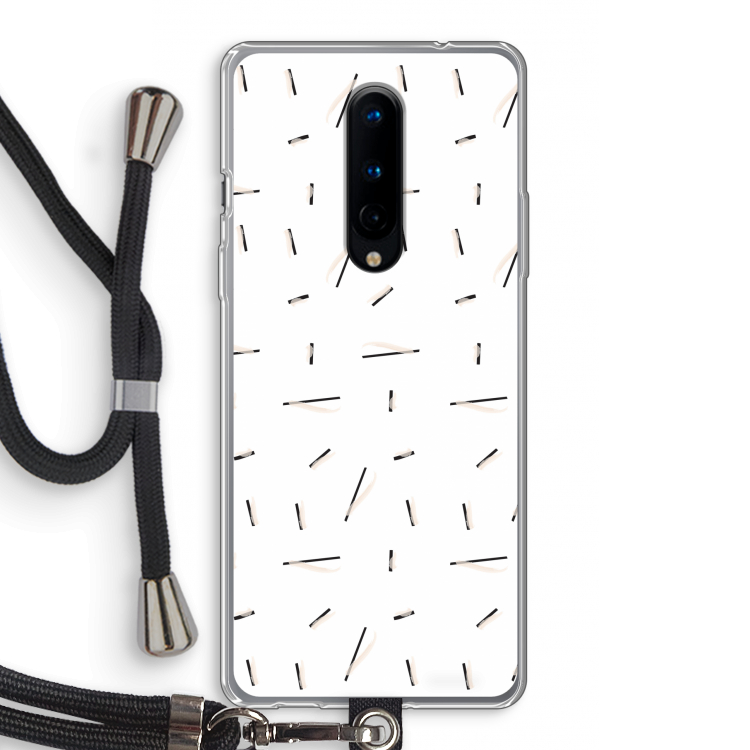 Hipster stripes: OnePlus 8 Transparant Hoesje met koord