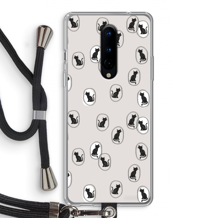 Miauw: OnePlus 8 Transparant Hoesje met koord