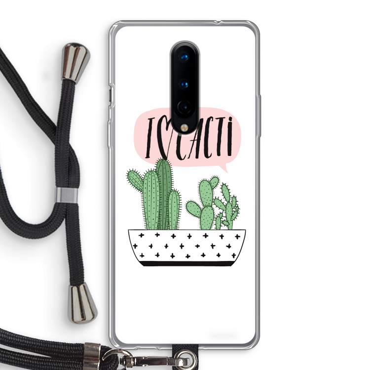 I love cacti: OnePlus 8 Transparant Hoesje met koord