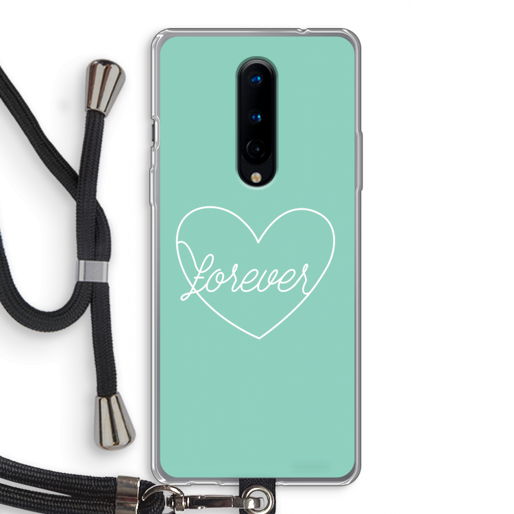 Forever heart pastel: OnePlus 8 Transparant Hoesje met koord