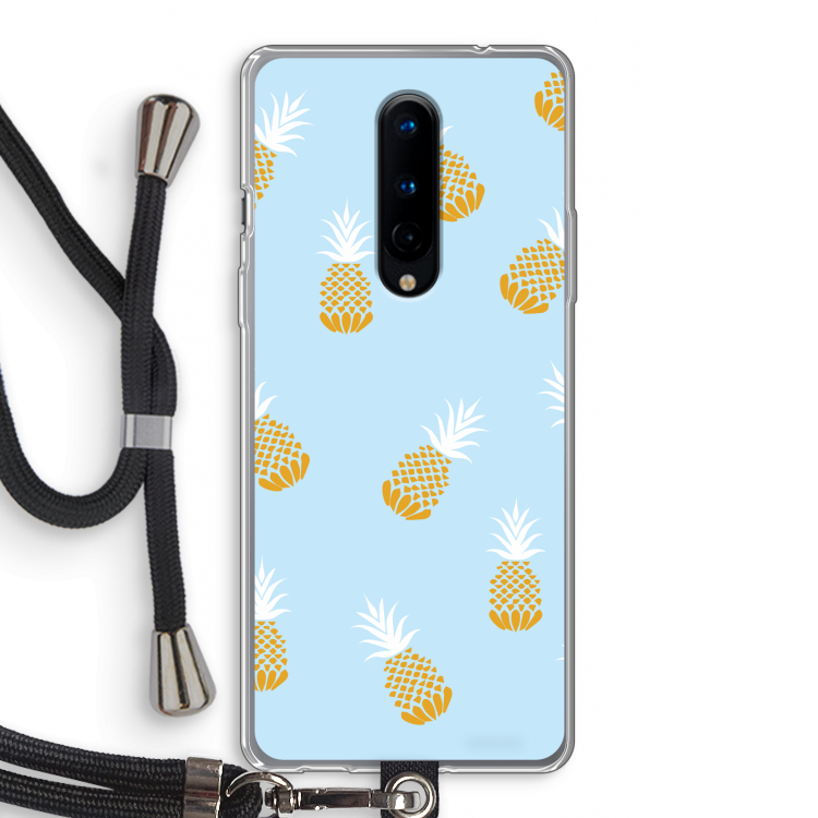 Ananasjes: OnePlus 8 Transparant Hoesje met koord