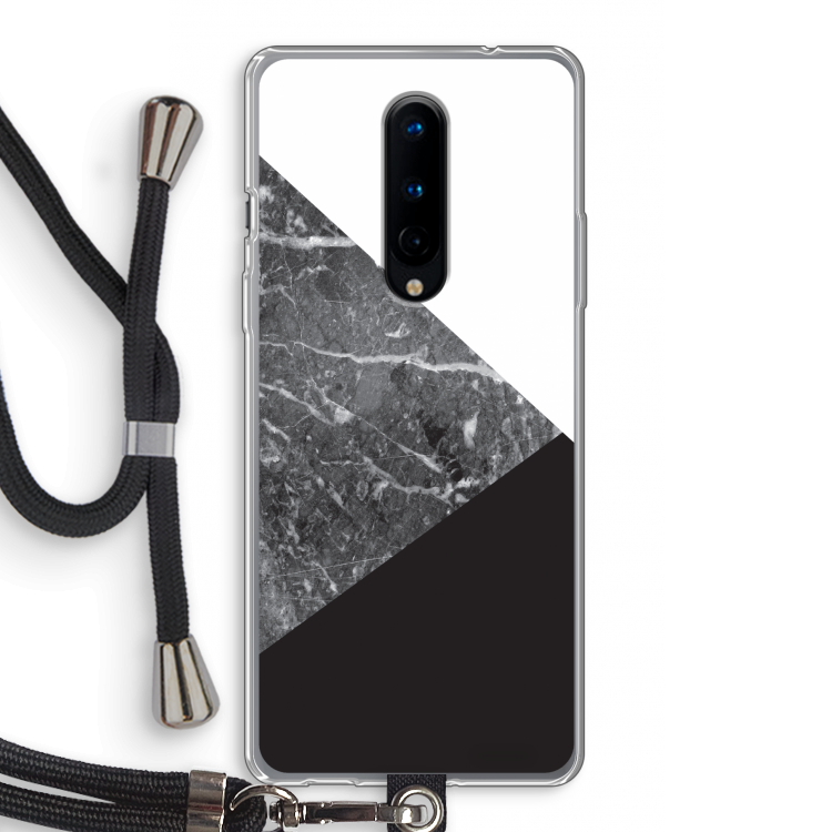 Combinatie marmer: OnePlus 8 Transparant Hoesje met koord