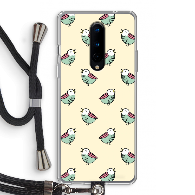 Vogeltjes: OnePlus 8 Transparant Hoesje met koord