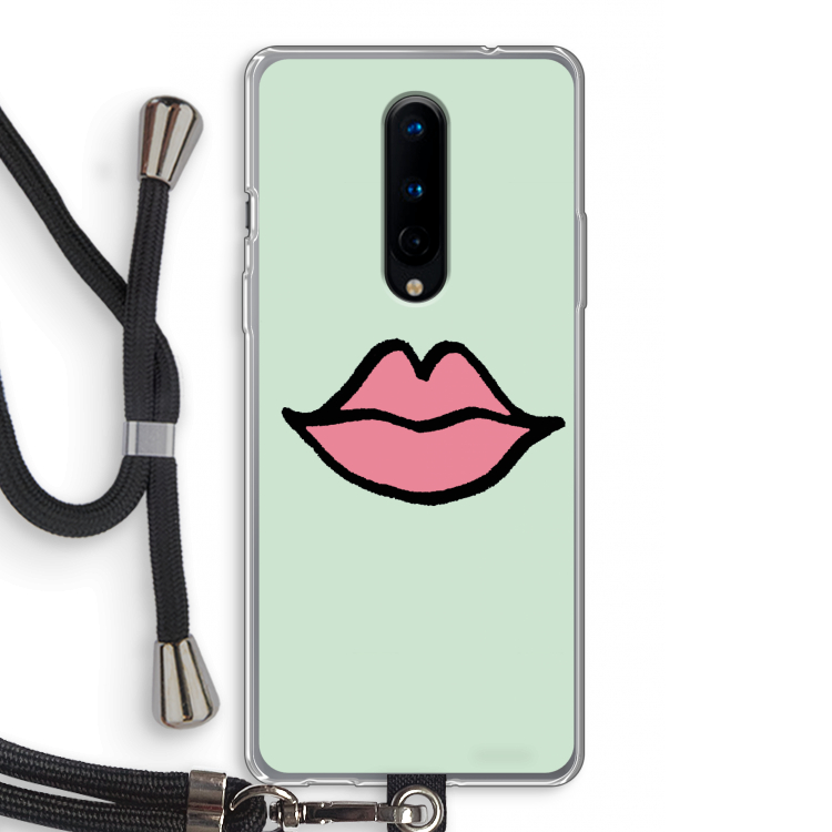 Kusje: OnePlus 8 Transparant Hoesje met koord