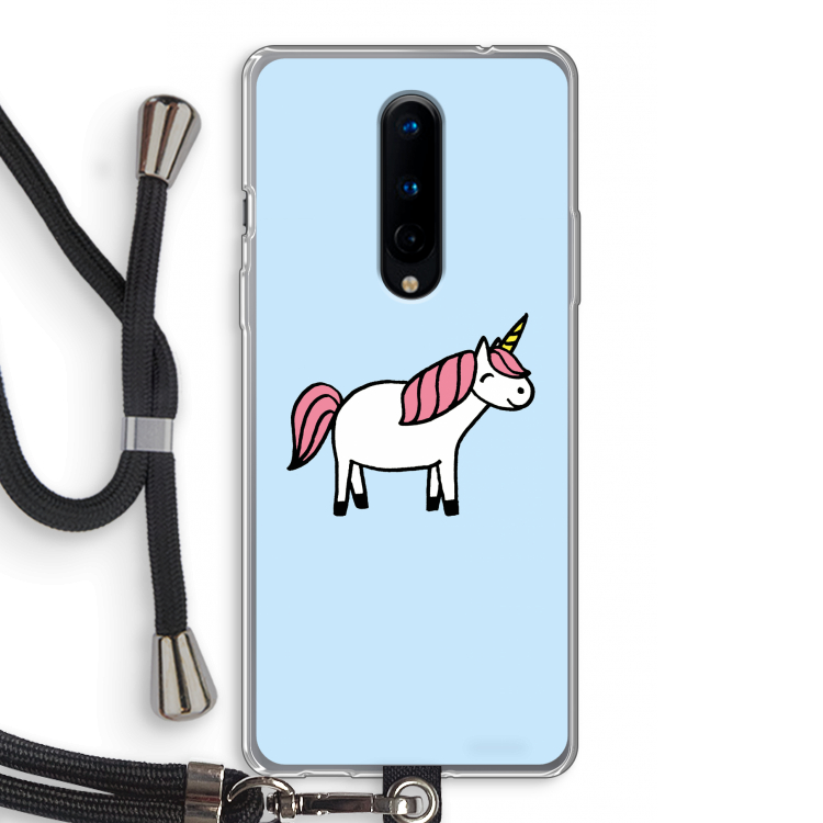 Eenhoorn: OnePlus 8 Transparant Hoesje met koord