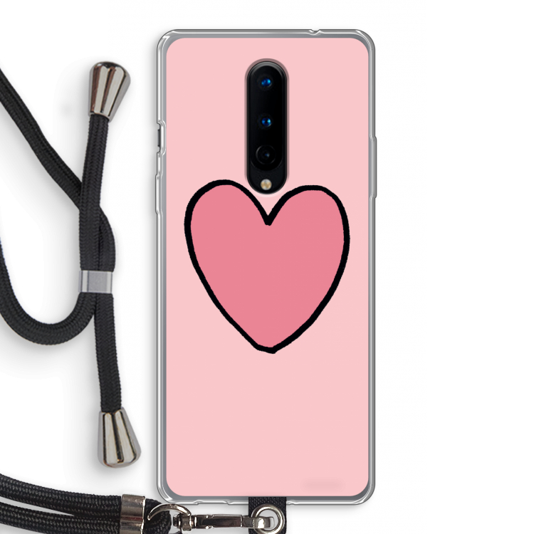 Hartje: OnePlus 8 Transparant Hoesje met koord