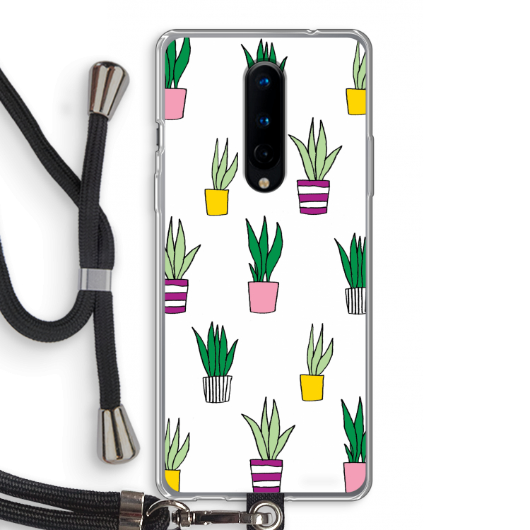 Sanseveria: OnePlus 8 Transparant Hoesje met koord