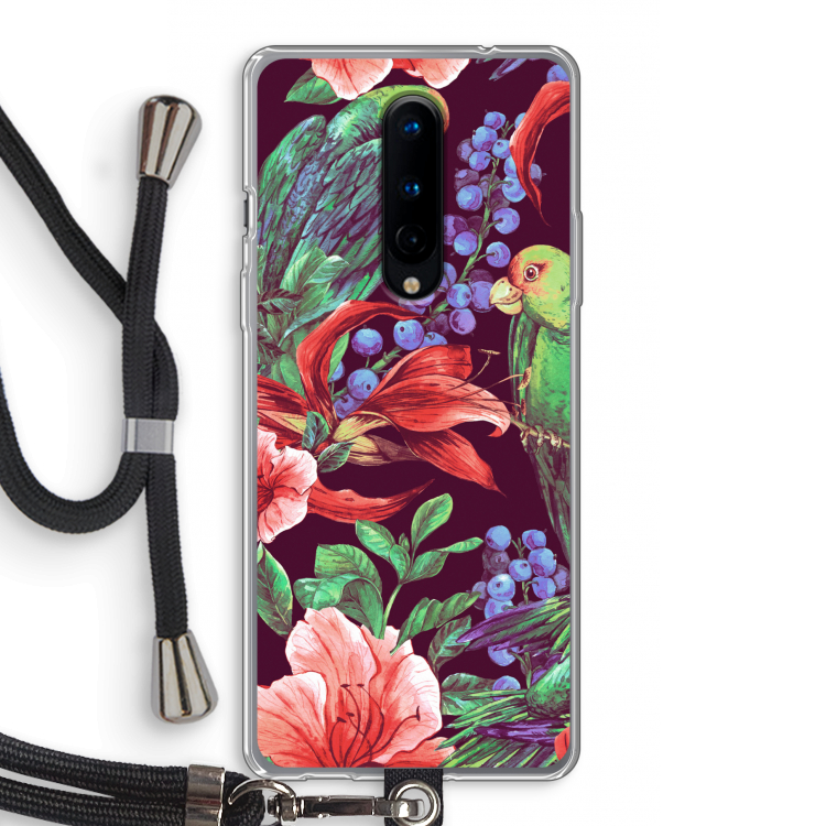 Papegaaien: OnePlus 8 Transparant Hoesje met koord