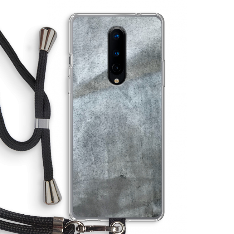 Grey Stone: OnePlus 8 Transparant Hoesje met koord