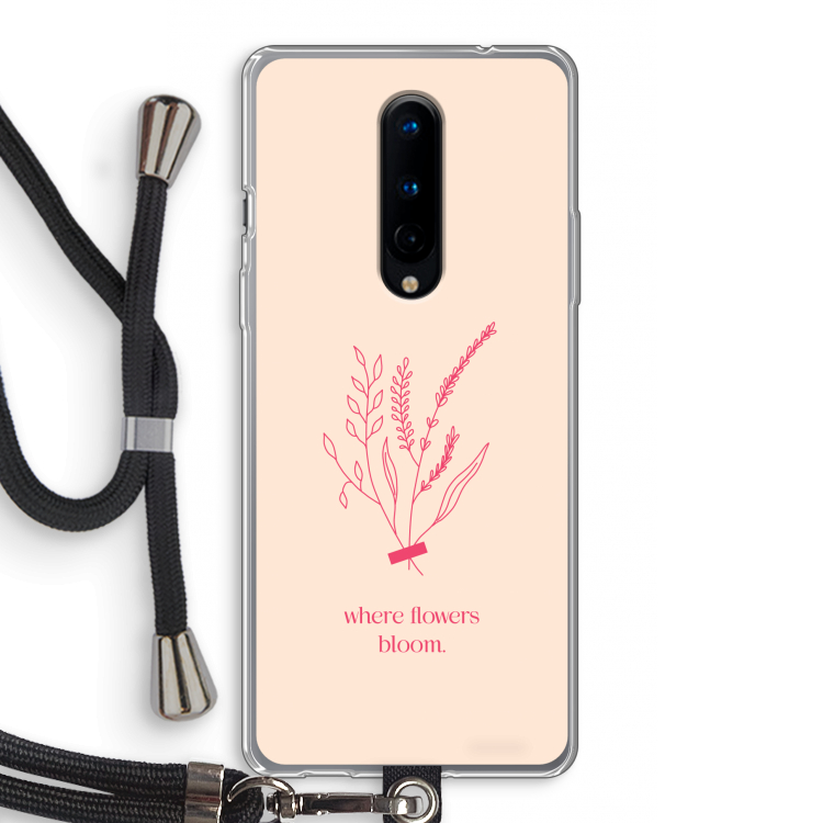 Where flowers bloom: OnePlus 8 Transparant Hoesje met koord
