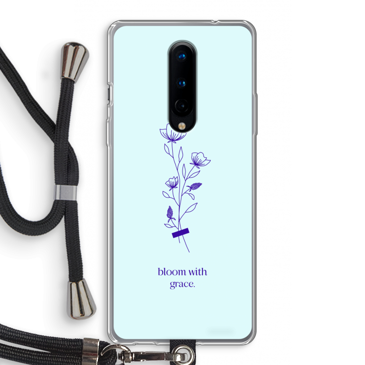 Bloom with grace: OnePlus 8 Transparant Hoesje met koord