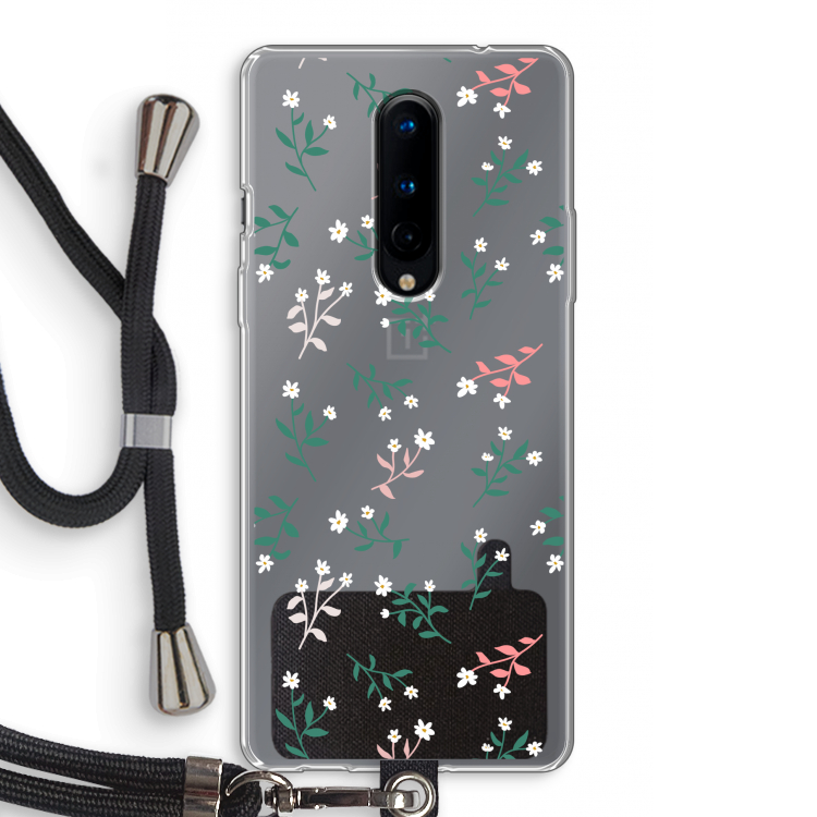 Small white flowers: OnePlus 8 Transparant Hoesje met koord