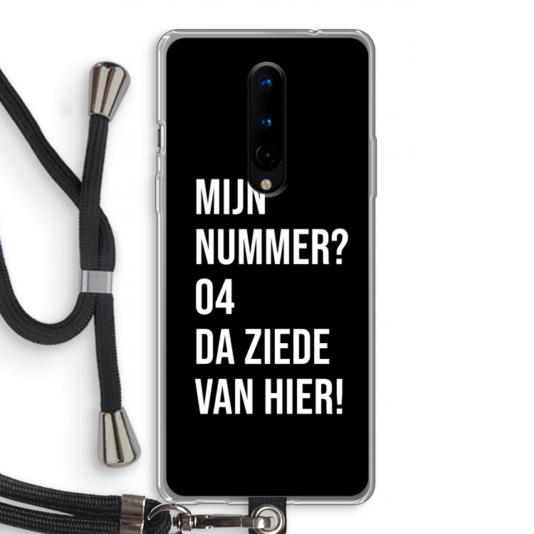 Da ziede van hier - Zwart: OnePlus 8 Transparant Hoesje met koord