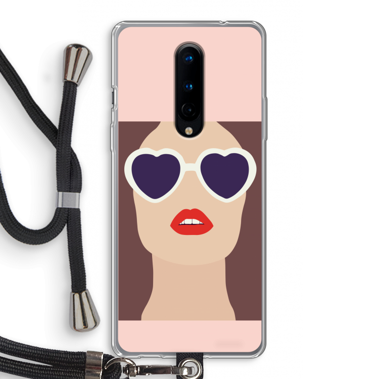 Red lips: OnePlus 8 Transparant Hoesje met koord