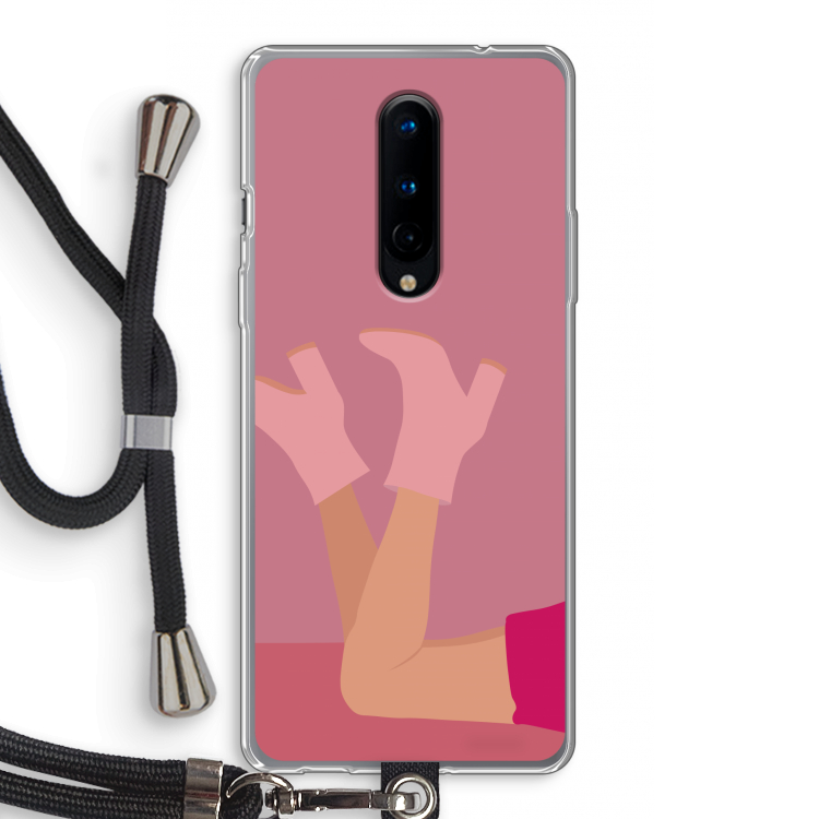 Pink boots: OnePlus 8 Transparant Hoesje met koord