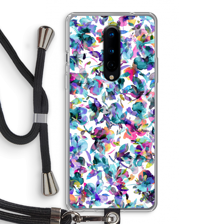 Hibiscus Flowers: OnePlus 8 Transparant Hoesje met koord