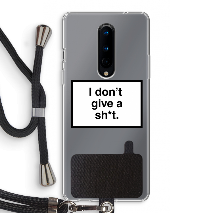Don't give a shit: OnePlus 8 Transparant Hoesje met koord