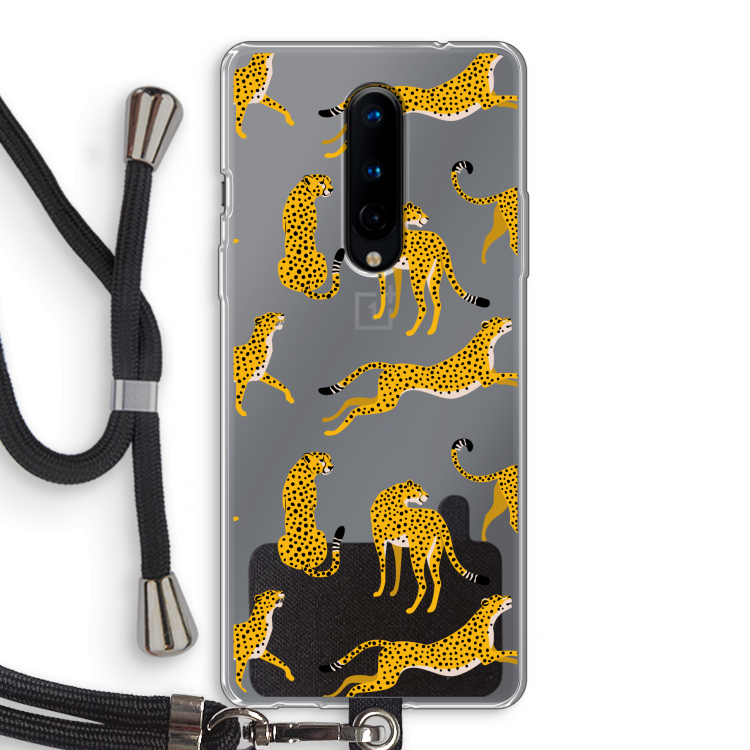 Luipaard: OnePlus 8 Transparant Hoesje met koord