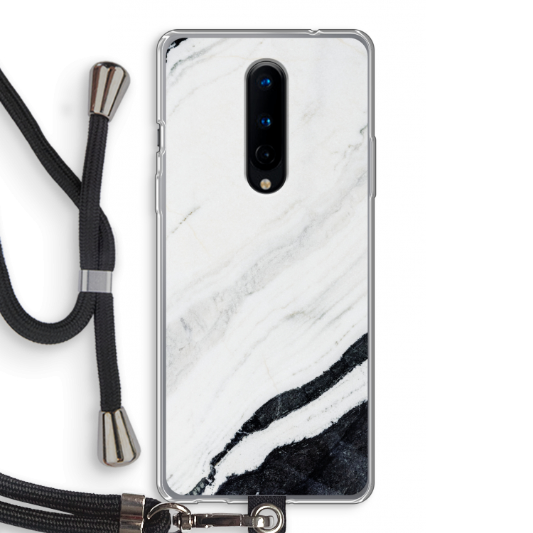Elegante marmer: OnePlus 8 Transparant Hoesje met koord