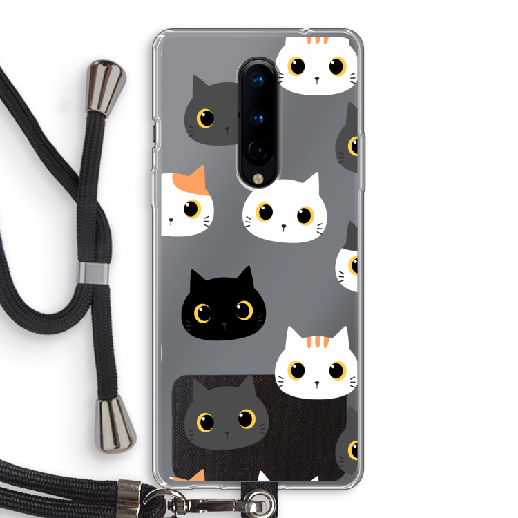 Katten: OnePlus 8 Transparant Hoesje met koord