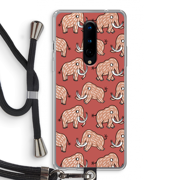 Mammoet: OnePlus 8 Transparant Hoesje met koord