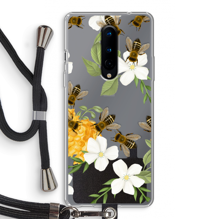 No flowers without bees: OnePlus 8 Transparant Hoesje met koord