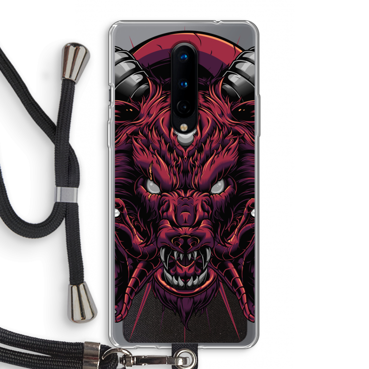 Hell Hound and Serpents: OnePlus 8 Transparant Hoesje met koord