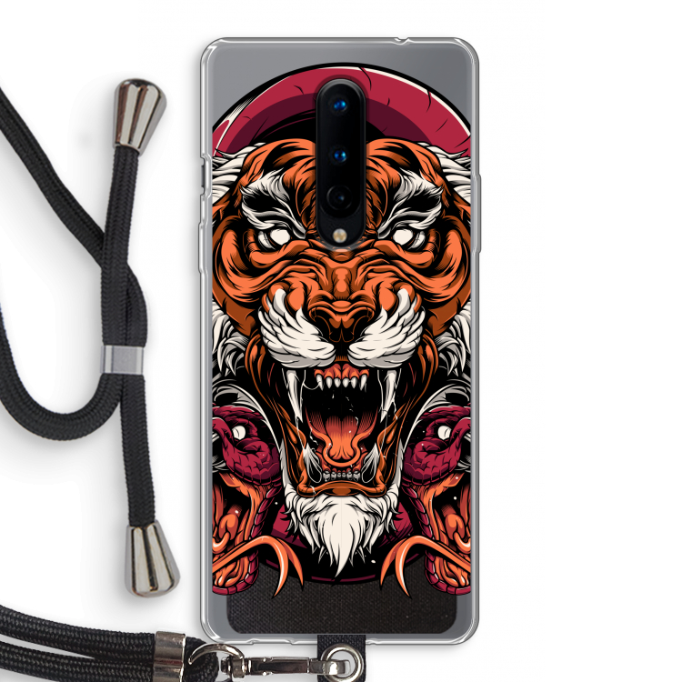 Tiger and Rattlesnakes: OnePlus 8 Transparant Hoesje met koord