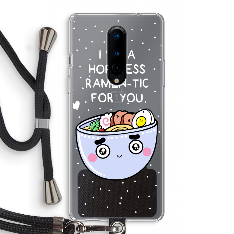 I'm A Hopeless Ramen-Tic For You: OnePlus 8 Transparant Hoesje met koord