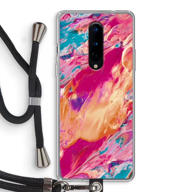 Pastel Echoes: OnePlus 8 Transparant Hoesje met koord