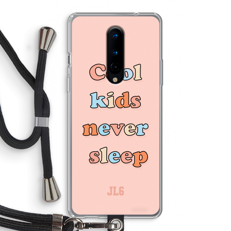 Cool Kids Never Sleep: OnePlus 8 Transparant Hoesje met koord