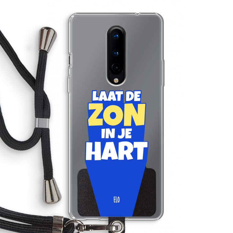 Laat de zon in je hart: OnePlus 8 Transparant Hoesje met koord