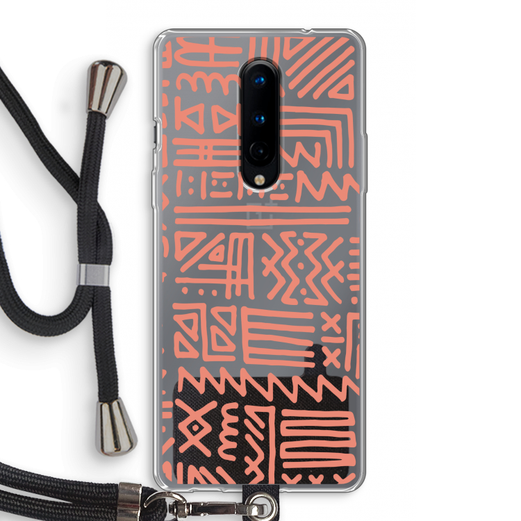 Marrakech Pink: OnePlus 8 Transparant Hoesje met koord