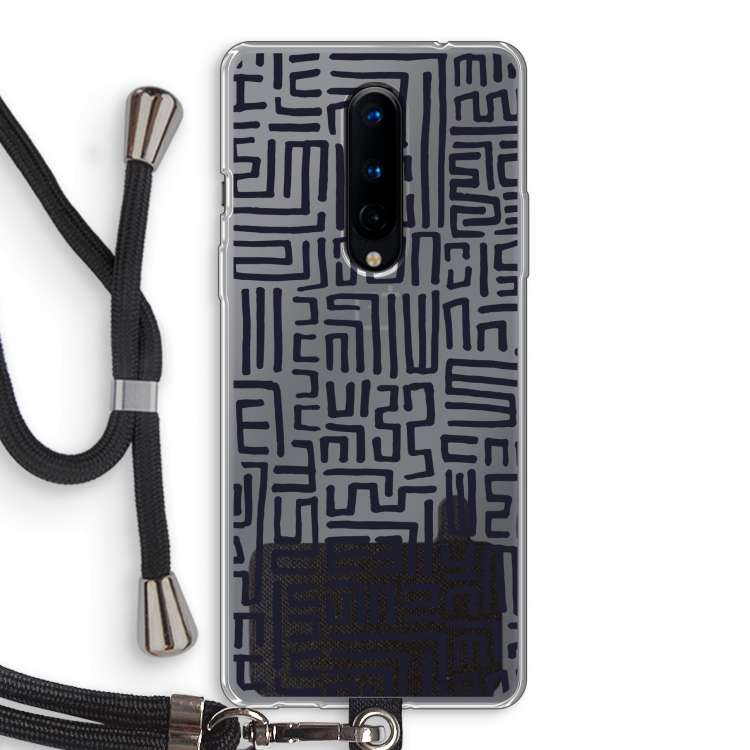 Moroccan Print: OnePlus 8 Transparant Hoesje met koord