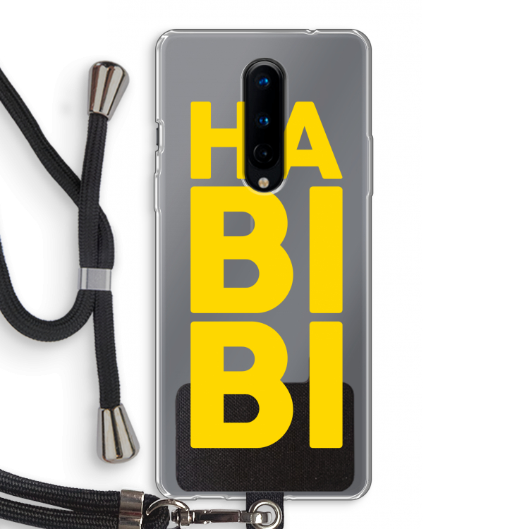 Habibi Blue: OnePlus 8 Transparant Hoesje met koord