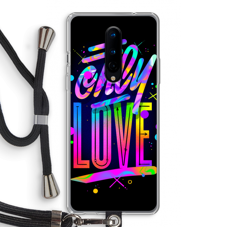 Only Love: OnePlus 8 Transparant Hoesje met koord