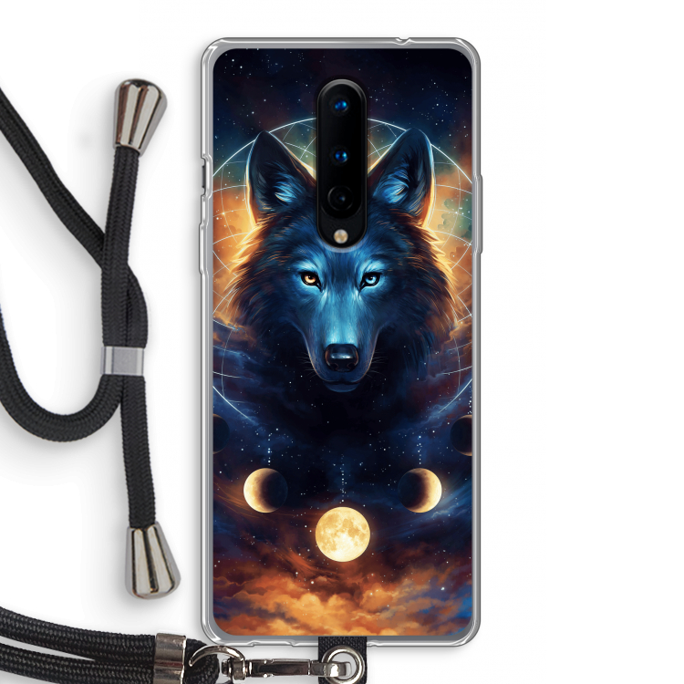 Wolf Dreamcatcher: OnePlus 8 Transparant Hoesje met koord